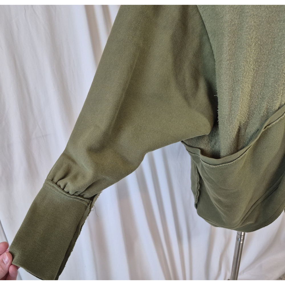 Anthropologie Pilcro Aubrey Draped Cardigan Oversized Green Fleece Small - Picture 7 of 13